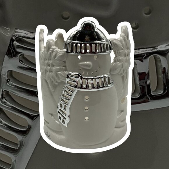 Harry Slatkin Snowman Luminary Candle Holder Retired Signed Home Decor Collectib - Picture 5 of 16